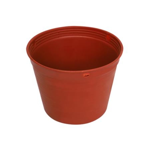 PLASTIC PLANTER PNP ROUND 4IN BRICK BROWN