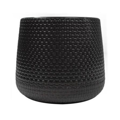 PLASTIC POT PLANTER SPRING NELLA 17CM BLACK