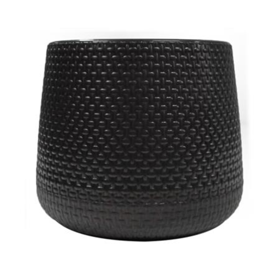 PLASTIC POT PLANTER SPRING NELLA 17CM BLACK